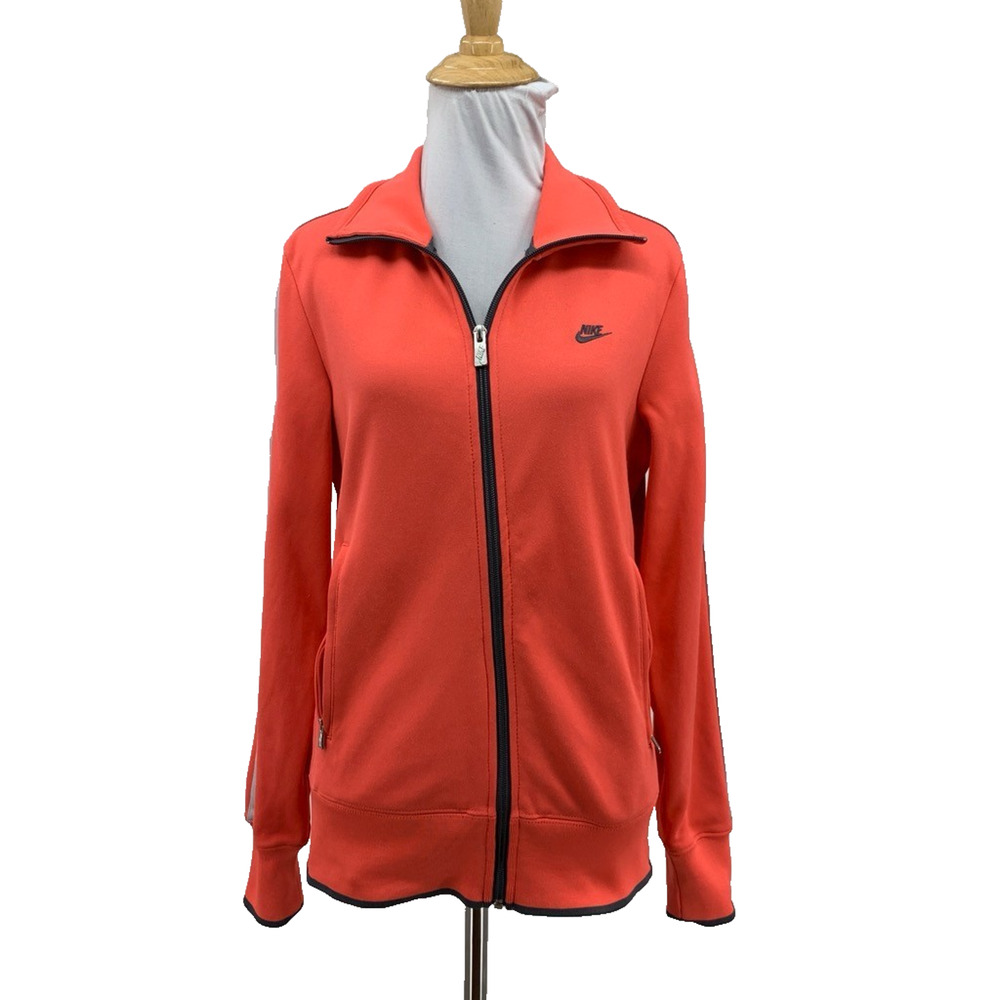 Nike Jacket Womens M Medium Nectarine Retro N98 Track Sportswear Full Zip Stripe